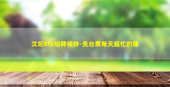沈阳ktv招聘模特-免台票每天超忙的赚